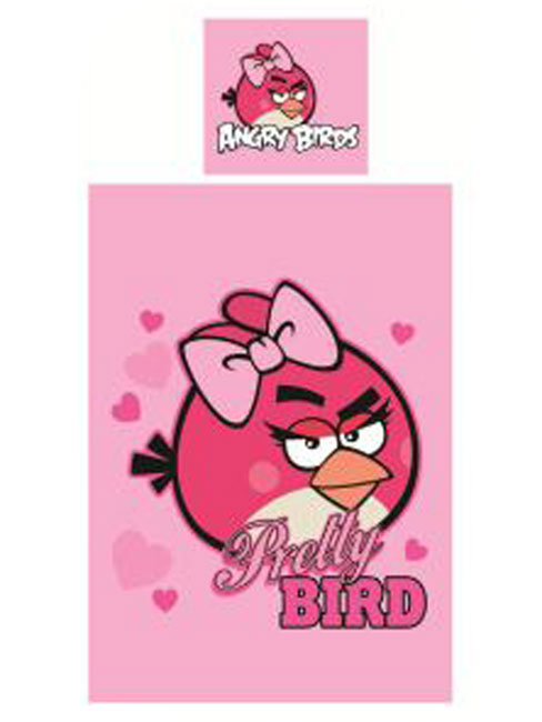 Angry Birds PRETTY BIRD Eenpersoons Dekbedovertrek