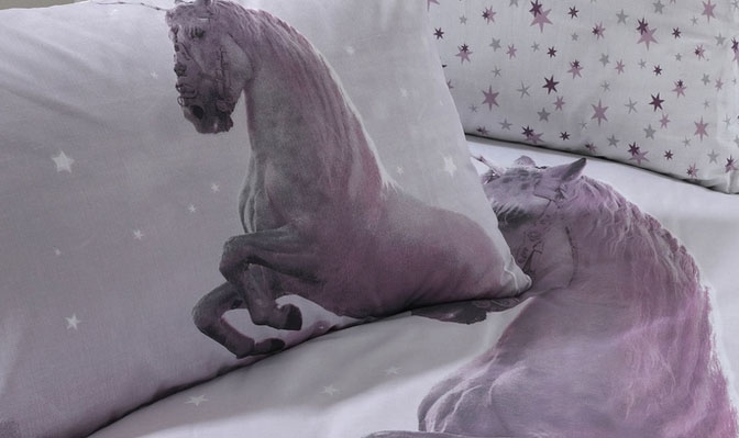paarden eenpersoons dekbedovertrek meisjes roze unicorns eenhoorns